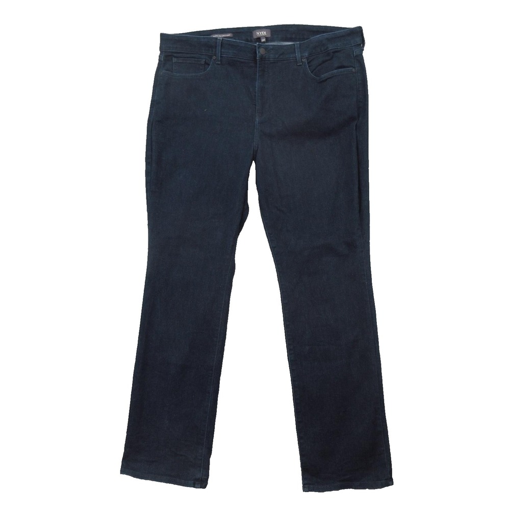 NYDJ Jeans Womens 20W Dark Wash Marilyn Straight Lift Tuck Plus Size WDNM2013